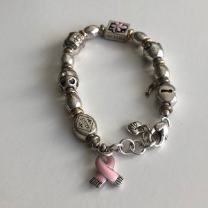 Brighton Breast Cancer Awareness Silver Bracelet